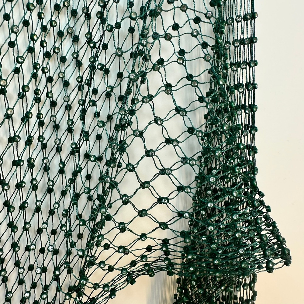 Like an Angel Hunter Green Rhinestone Fishnet Mesh Top 2X 39200X Stretch Sheer